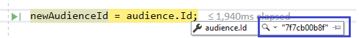 newly created MailChimp audience id in debug mode