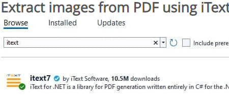 Extract images from PDF using iText7 in C#