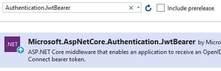 microsoft aspnetcore authentication jwtbearer nuget validate token