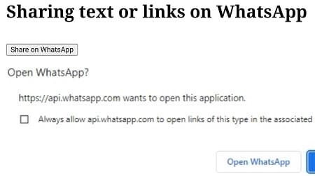 how to share text link to whatsapp social media